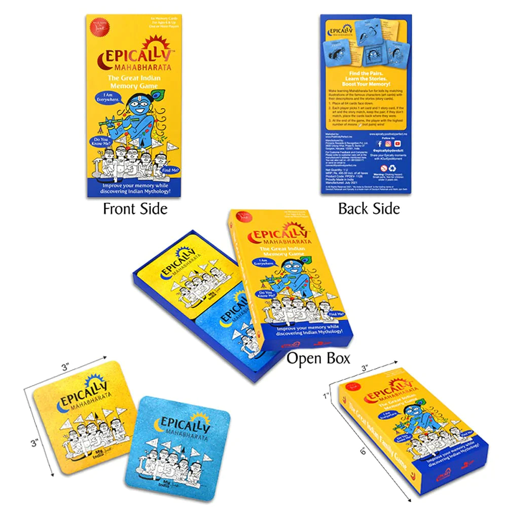 Epically Ramayana,Mahabharata Memory Matching Game for Kids in English- Set of 2 Games