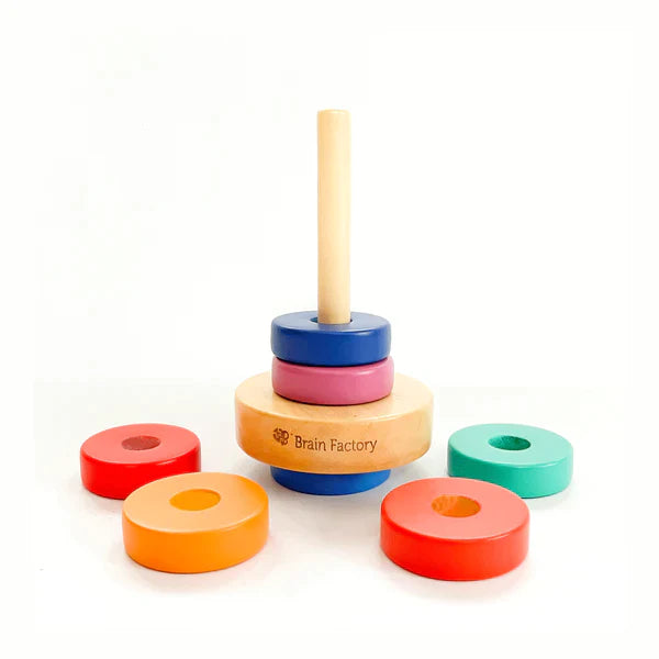 Wooden Rainbow Ring Stacking Toy