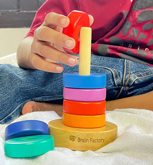 Wooden Rainbow Ring Stacking Toy