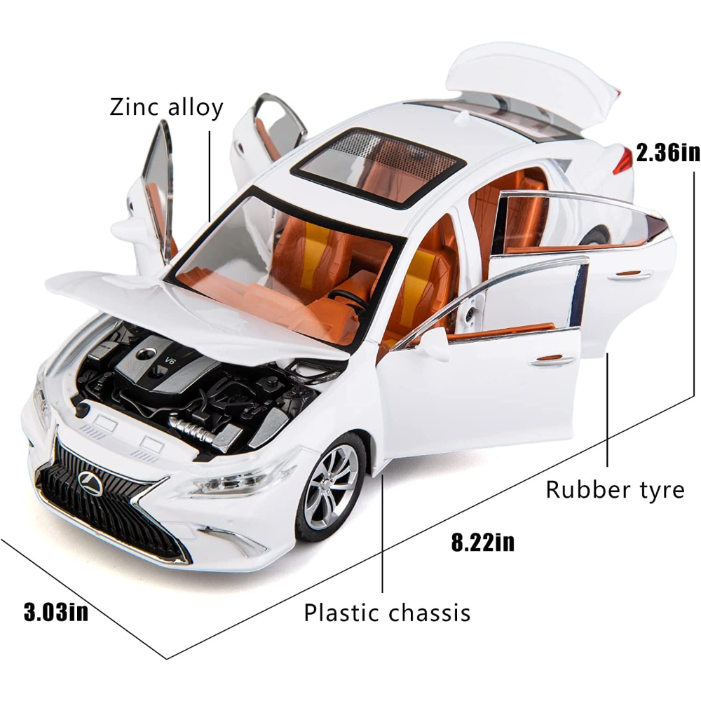 Lexus Diecast Car with Openable Parts and Lights and Sounds (Scale 1:24) - Assorted Colours