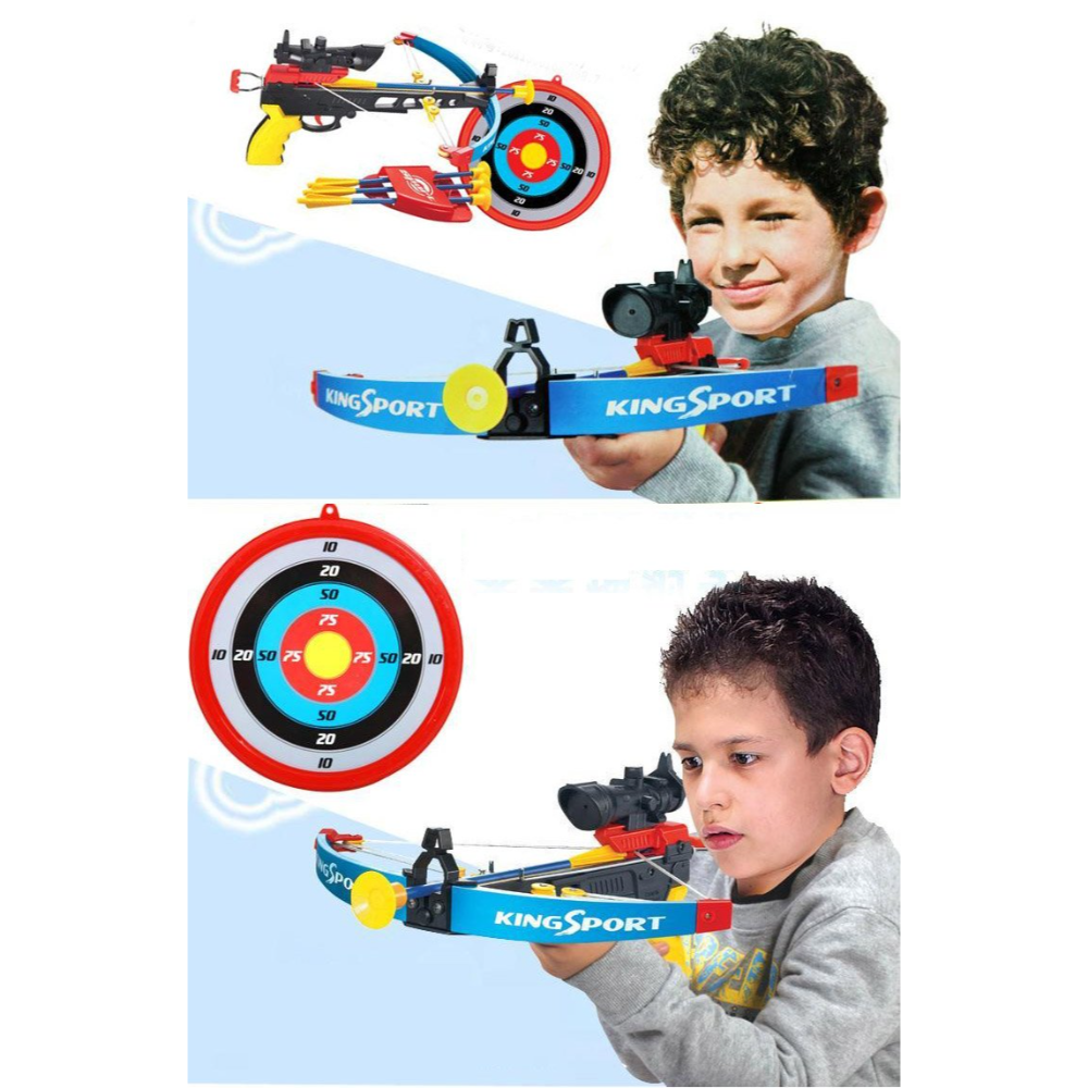 Realistic Crossbow Set with Safe Suction Darts and Laser Target - Big Size