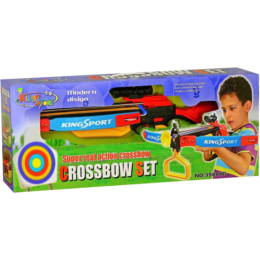 Realistic Crossbow Set with Safe Suction Darts and Laser Target - Big Size
