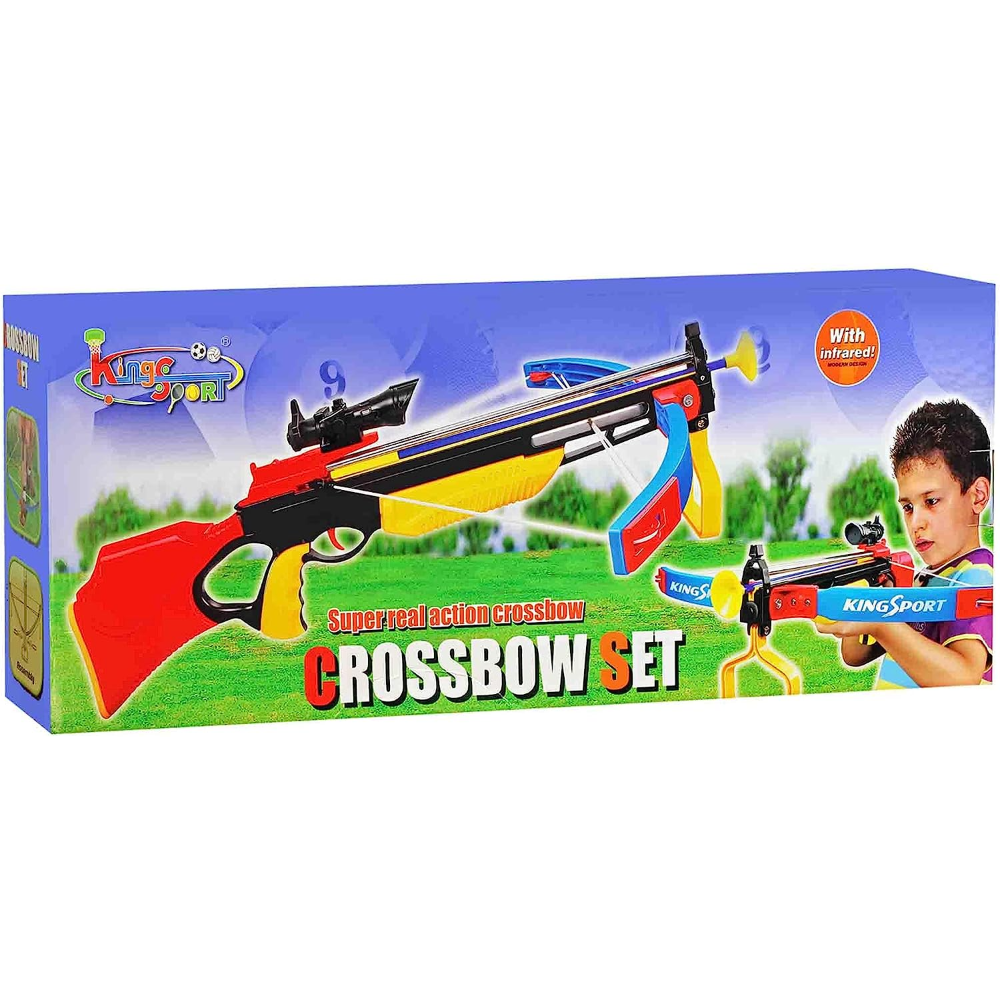 Realistic Crossbow Set with Safe Suction Darts and Laser Target - Big Size
