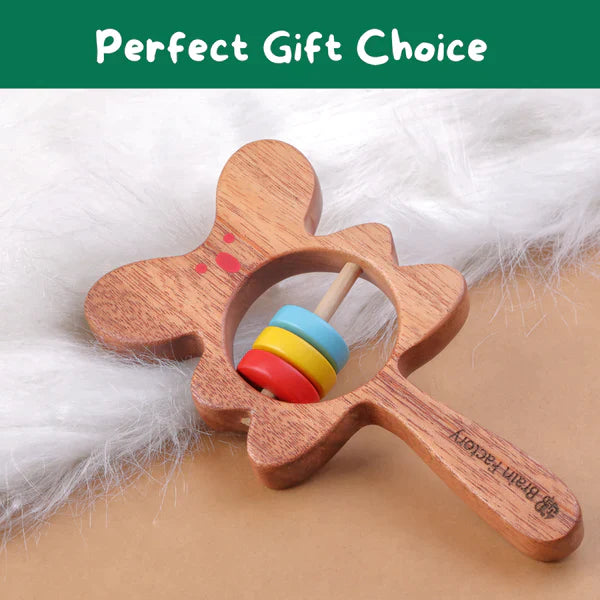 Neem Wood Bear Teether Rattle