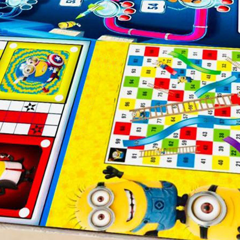 Minions Printed Jumbo 3 in 1 Ludo, Snake & Ladder With Road Trip Game with Dice & Tokens