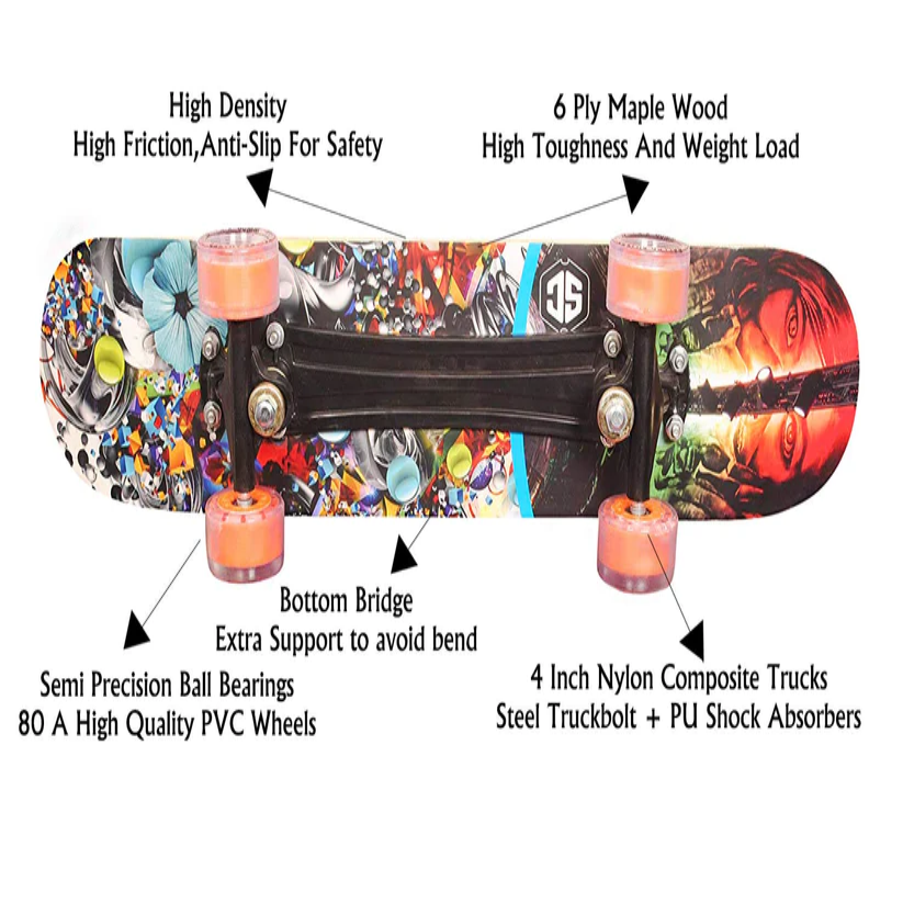 Smartcraft Skateboard (Destructor Drop-in) - Specially Designed With Grip Tape  (7 Years & Grown Ups)