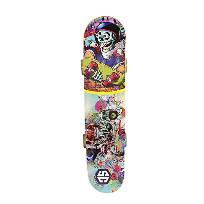 Skateboard (Skull Head) Skateboard Specially Designed With A Pro Pattern (7 Years - Grown Ups)