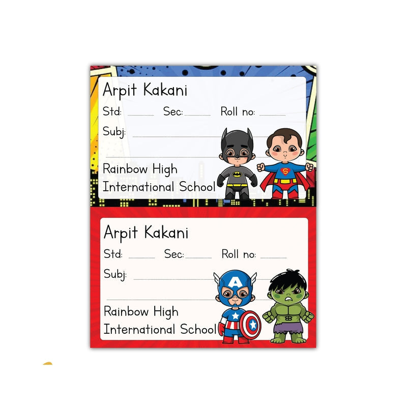 Personalised School Book Labels (Cod Not Available)