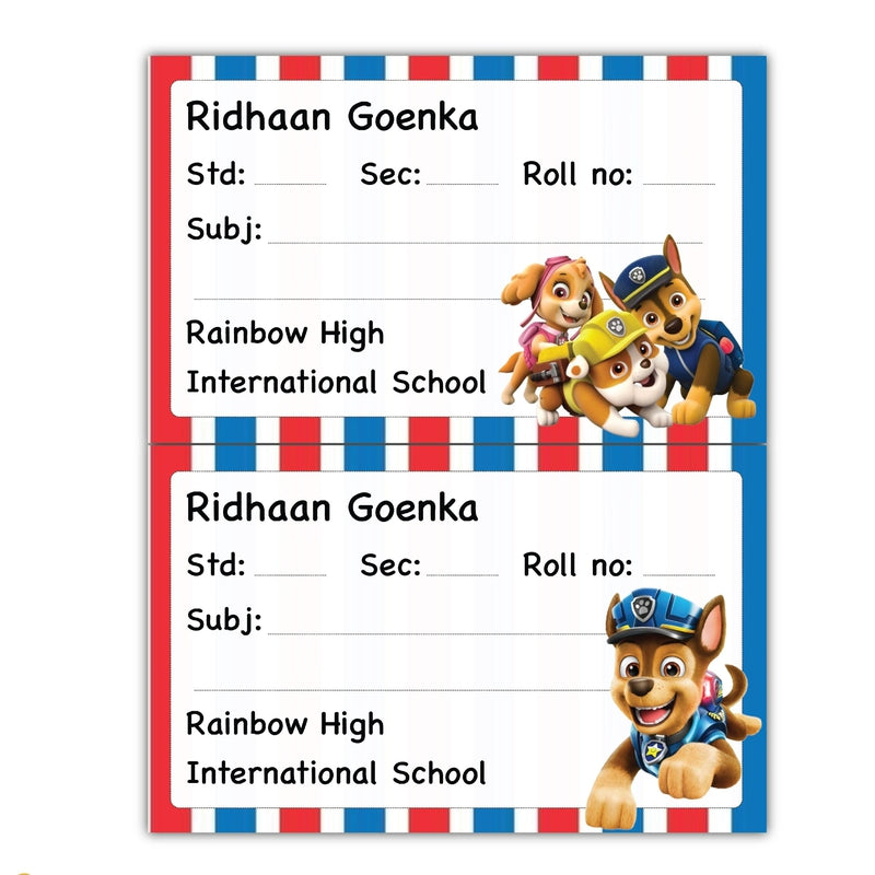 Personalised School Book Labels (Cod Not Available)