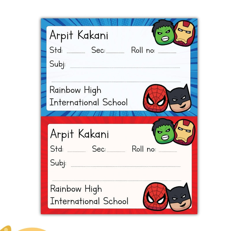 Personalised School Book Labels (Cod Not Available)