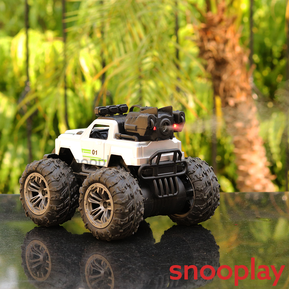 Remote Controlled Spray Stunt Car with LED Lights and One Touch Spray effect (Scale 1:14) - Assorted Colors