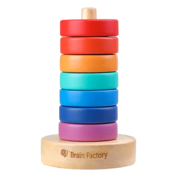 Wooden Rainbow Ring Stacking Toy