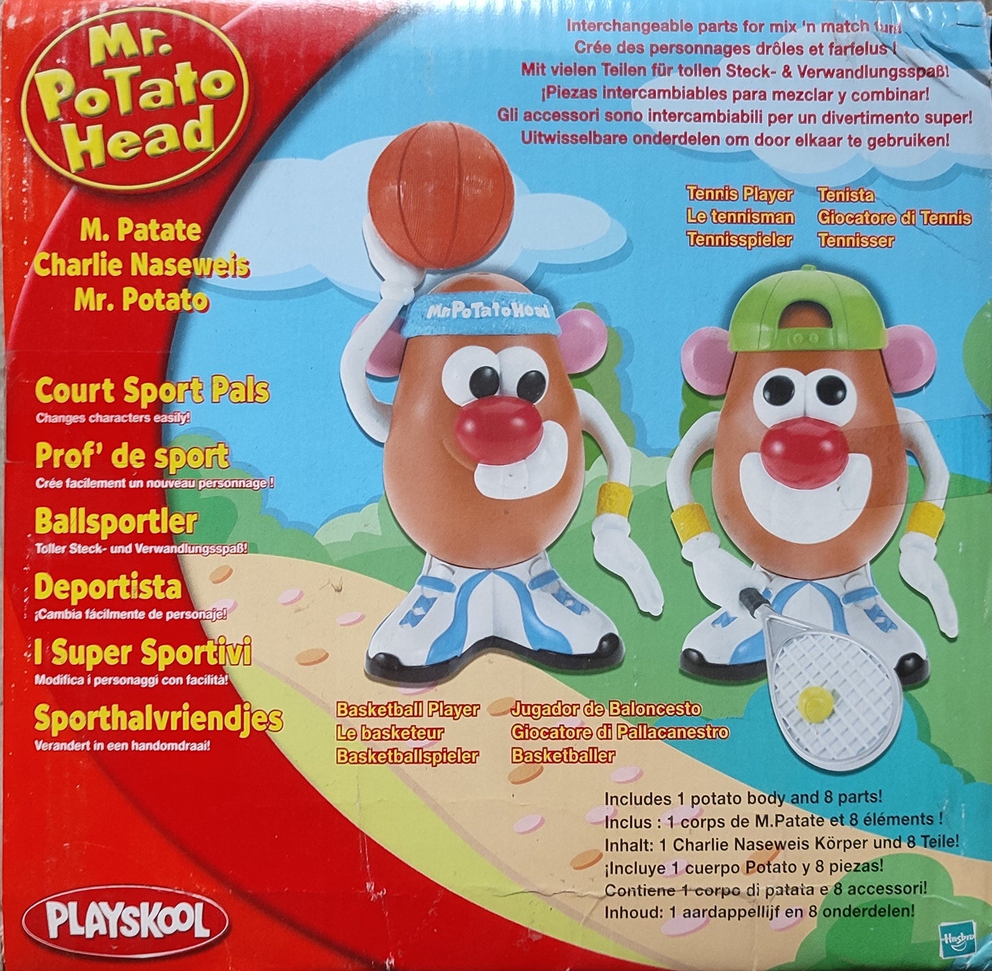 HASBRO  PLAYSKOOL MR POTATO HEAD BASKETBALL PLAYER & TENNIS PLAYER SET RARE CREATIVE TOY FOR KIDS