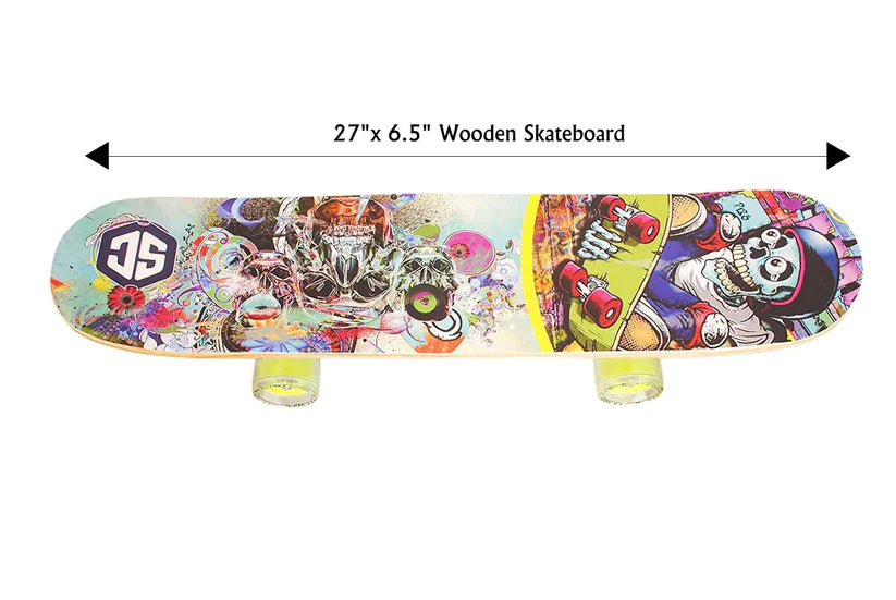 Skateboard (Skull Head) Skateboard Specially Designed With A Pro Pattern (7 Years - Grown Ups)